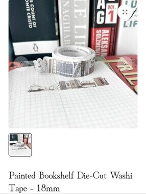 The Coffee Monsterz Co Painted Bookshelf Washi Tape NWT